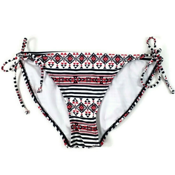 Ocean Pacific Black Native Print Bikini Bottoms Womens Size Large - Picture 2 of 8